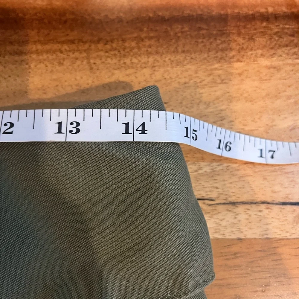Anthropologie Tie Waist Olive Green‎ High Rise Ankle Pants Trousers